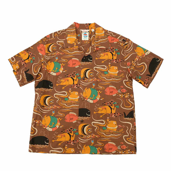 SUN SURF - DOBBY COTTON OPEN SHIRT - OCEAN ACTIVITIES - by 柳原良平 with MOOKIE SS39538