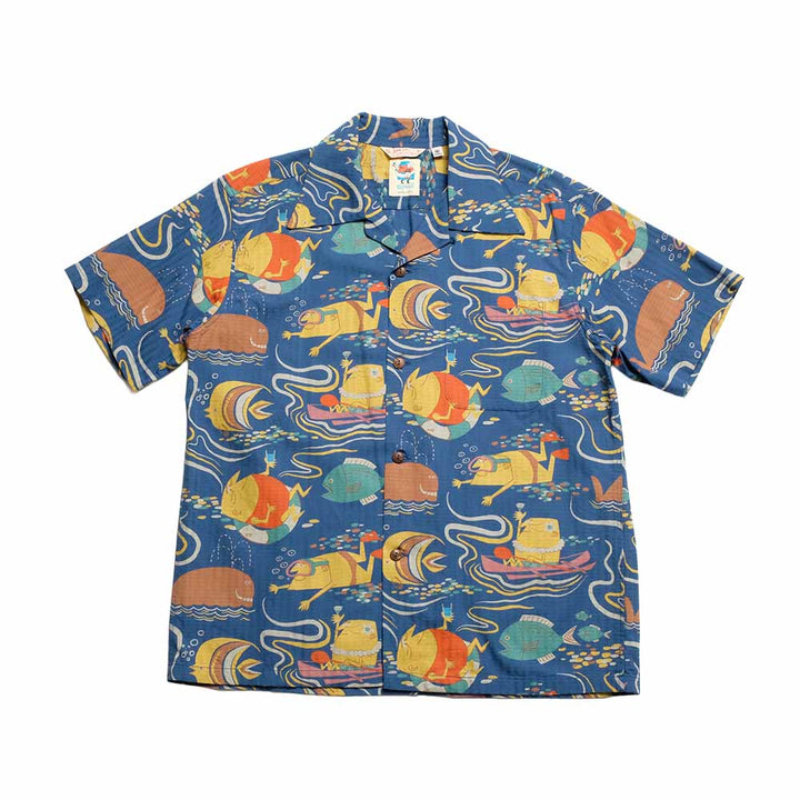 SUN SURF - DOBBY COTTON OPEN SHIRT - OCEAN ACTIVITIES - by 柳原良平 with MOOKIE - SS39538