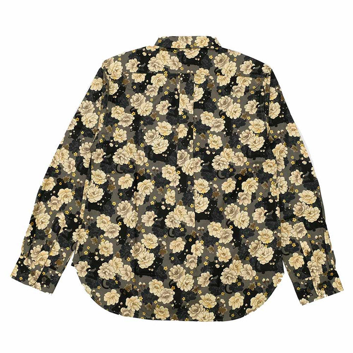 衣櫻 - シーチング素材 - 長袖レギュラーシャツ - ミニ黒猫 - SA1645