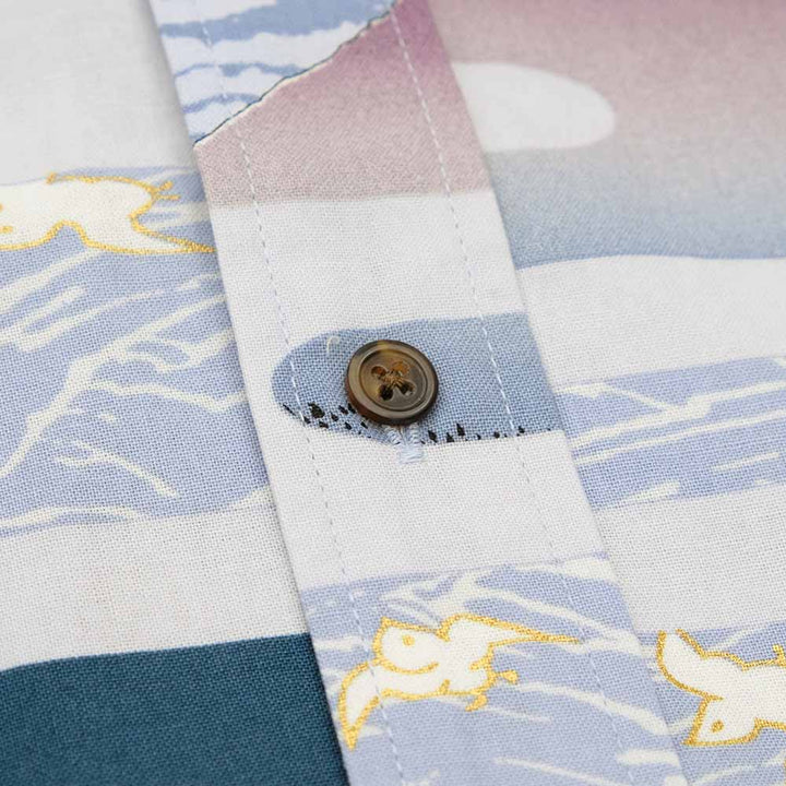 衣櫻 - シーチング素材 - 長袖レギュラーシャツ - 赤富士 - SA1665