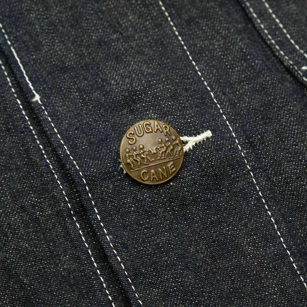 SUGAR CANE - FICTION ROMANCE - 11oz. BLUE DENIM 1920's WORK COAT - SC15503