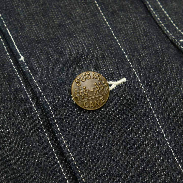 SUGAR CANE - FICTION ROMANCE - 11oz. BLUE DENIM 1920's WORK COAT - SC15503