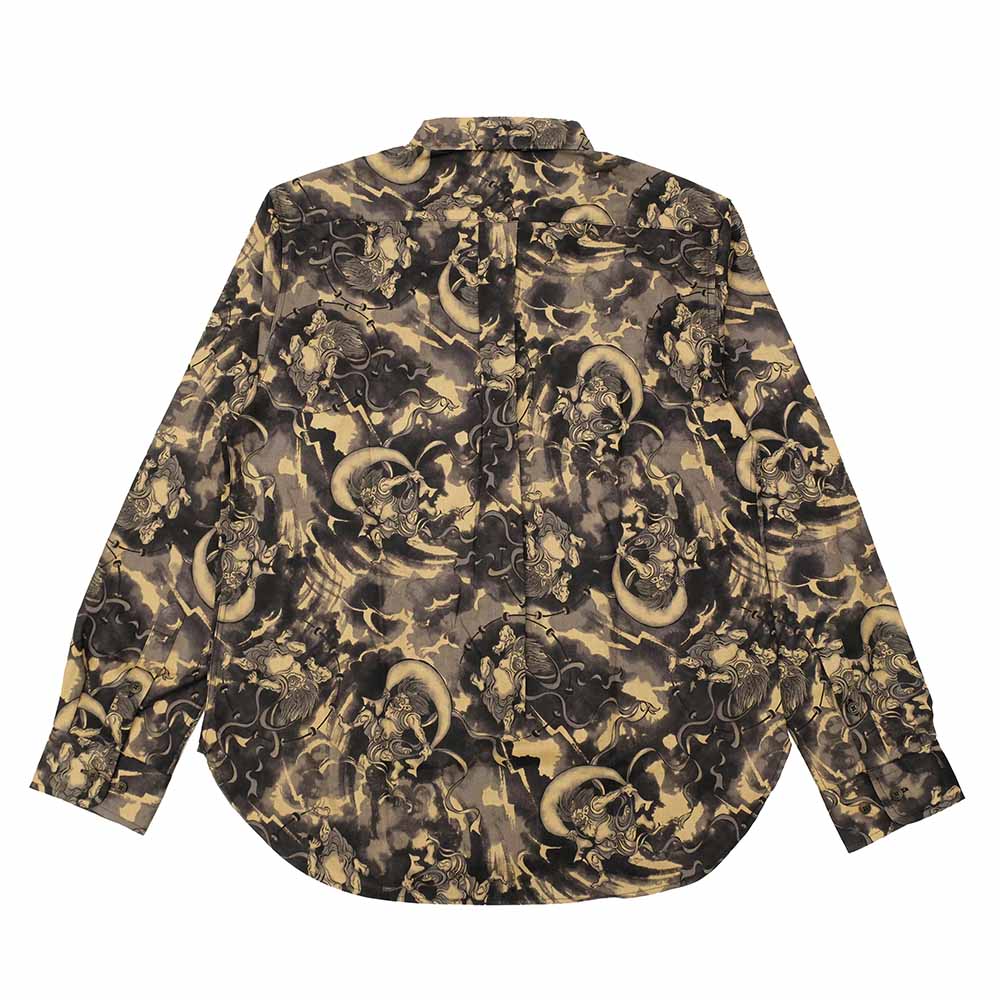 衣櫻 - シーチング素材 - 長袖レギュラーシャツ - 風神雷神 - SA1749