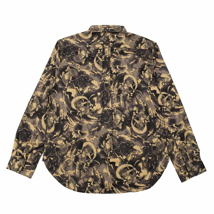 衣櫻 - シーチング素材 - 長袖レギュラーシャツ - 風神雷神 - SA1749