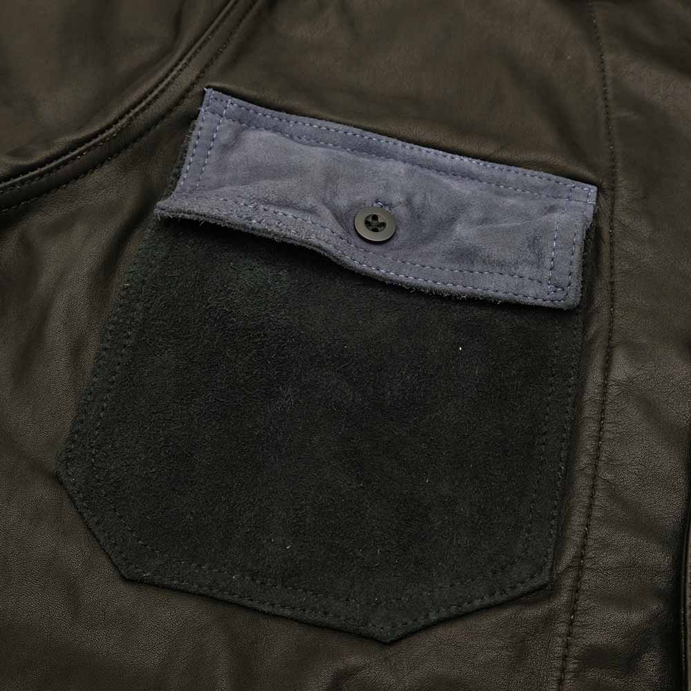 BLUE BLUE - Indigo Switch Leather Coverall - 1017730