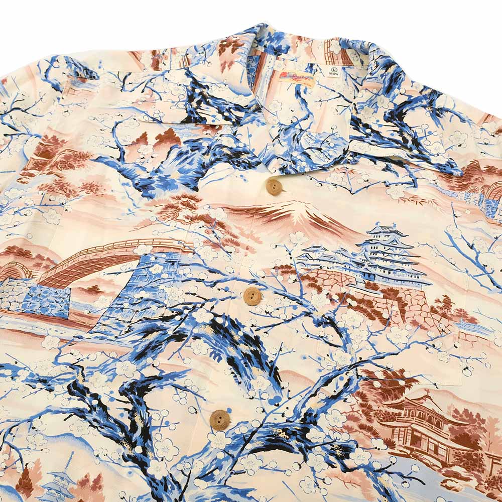 SUN SURF - STORE LIMITED - L/S RAYON HAWAIIAN SHIRT - SCENERY OF JAPAN - SS39422LS