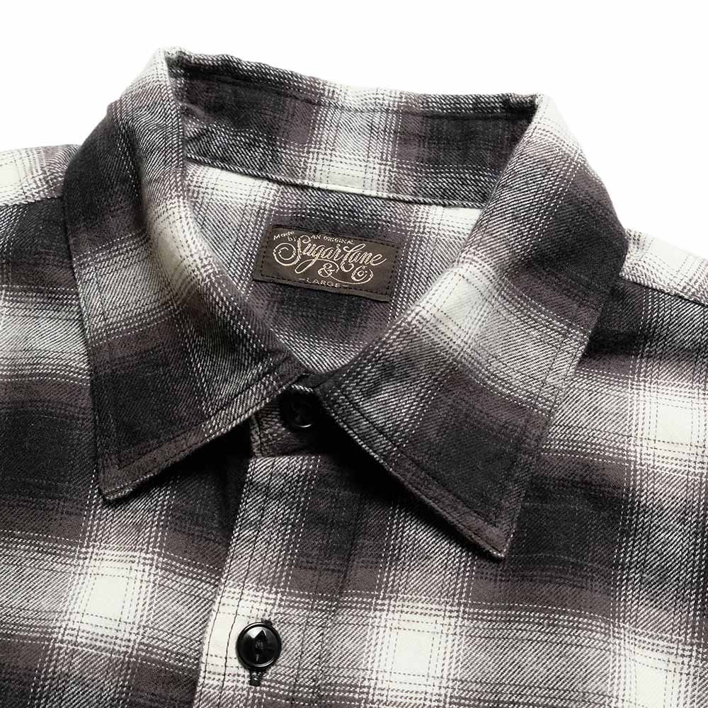 SUGAR CANE - COTTON OMBRE CHECK L/S WORK SHIRT - SC29723