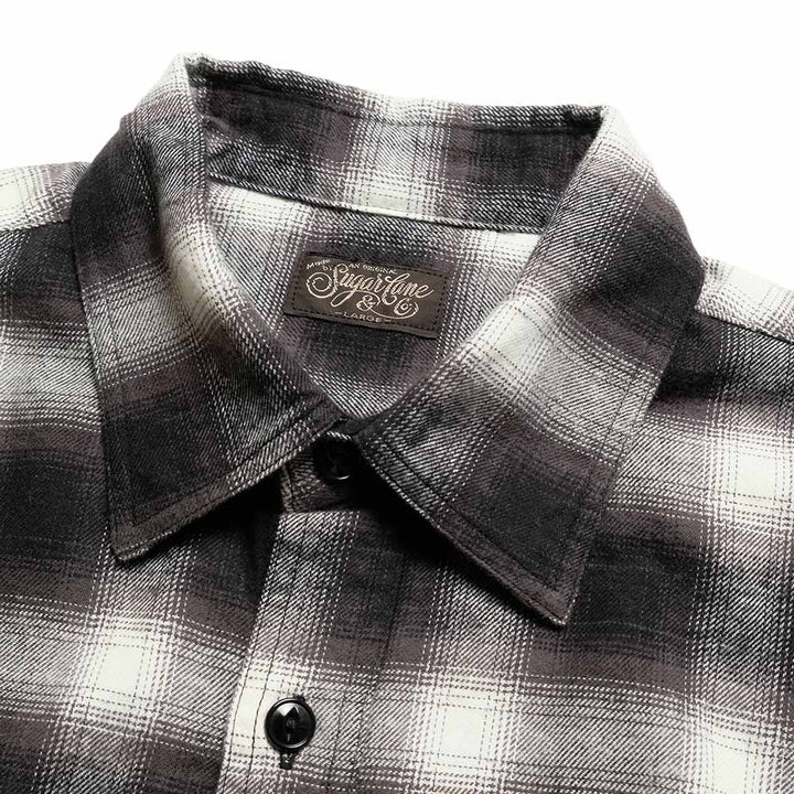 SUGAR CANE - COTTON OMBRE CHECK L/S WORK SHIRT - SC29723