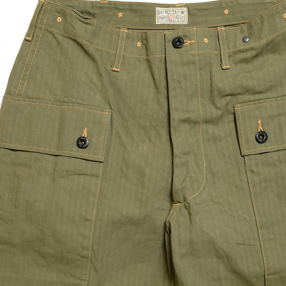 BUZZ RICKSON'S - U.S. MARINE CORPS M-1944 - HERRINGBONE PANTS - SHORT LENGTH - BR42501