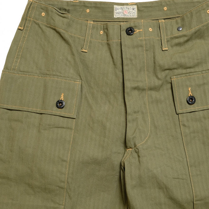 BUZZ RICKSON'S - U.S. MARINE CORPS M-1944 - HERRINGBONE PANTS - SHORT LENGTH - BR42501