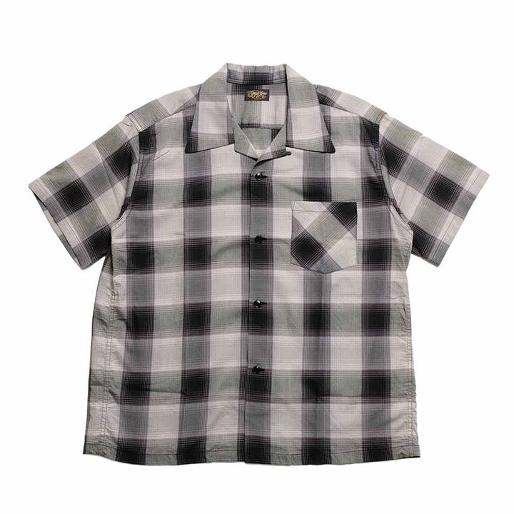 SUGAR CANE - COTTON OMBRE CHECK - S/S OPEN SHIRT - SC39724
