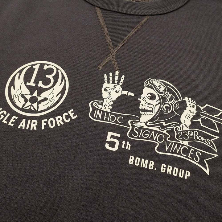 BUZZ RICKSON'S - SET-IN CREW SWEAT - 5th BOMB. GROUP BOMBER BARONS - BR69693