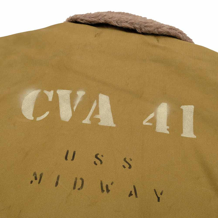BUZZ RICKSON'S - N-1 KHAKI - NAVAL CLOYHING DEPOT DEMOTEX-ED - STENCIL MIDWAY - BR15766