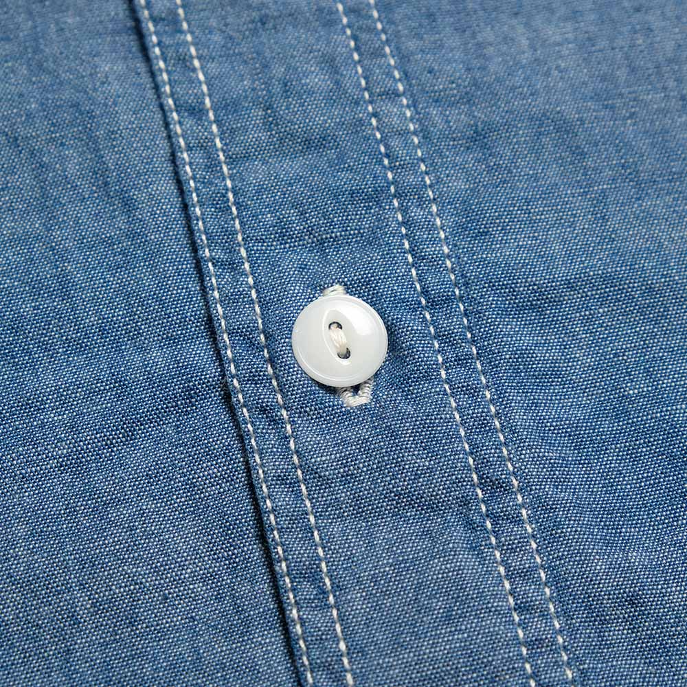 MOMOTARO JEANS - TRIPLE STITCH L/S CHAMBRAY SHIRT - TWO STRIPES - MMLS3000