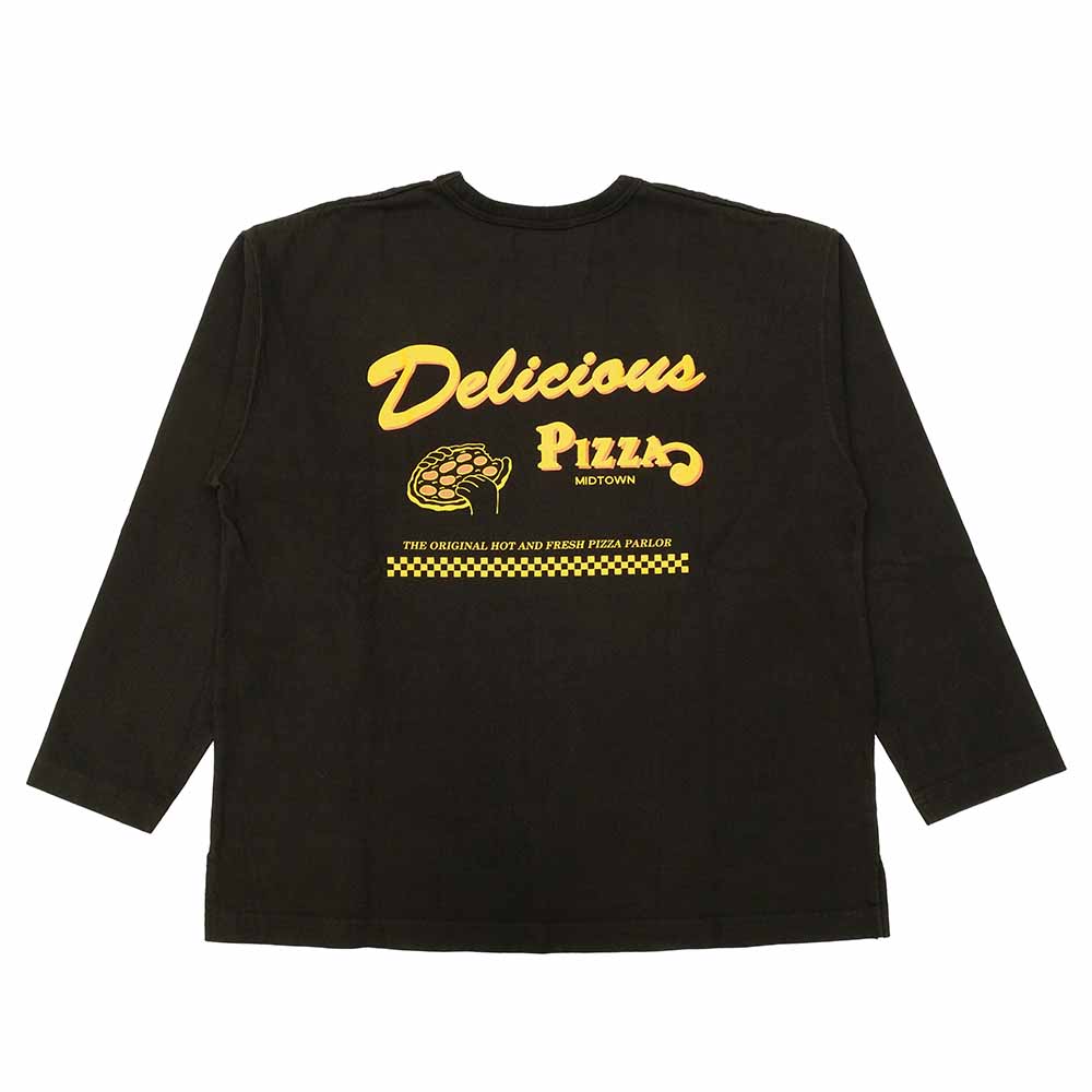 BARNS - 10/- 90's Heavy Weight L/S Print T-shirt - Delicious PIZZA - BR-25407