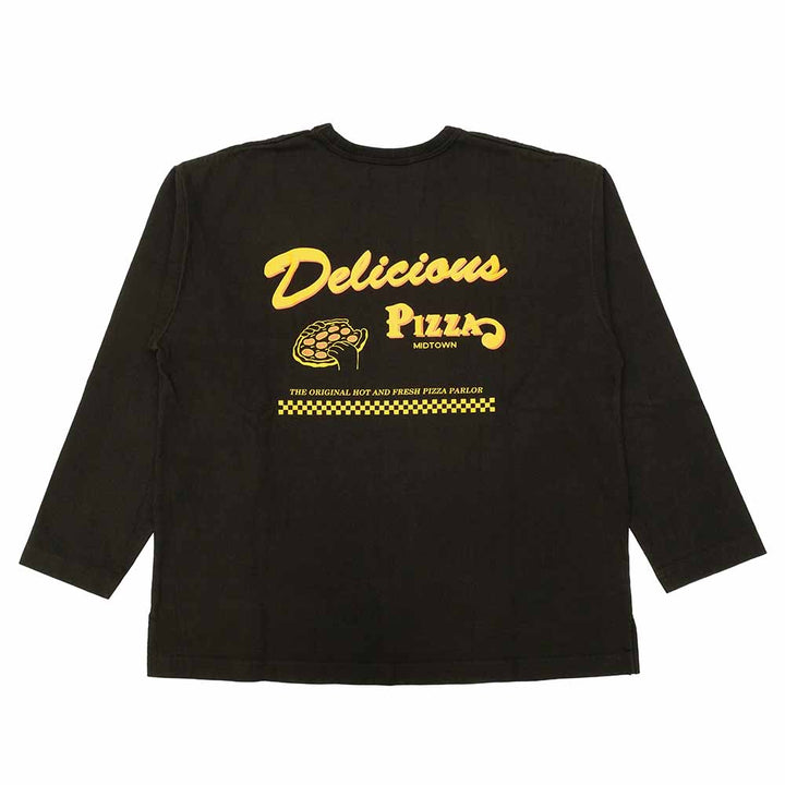 BARNS - 10/- 90's Heavy Weight L/S Print T-shirt - Delicious PIZZA - BR-25407