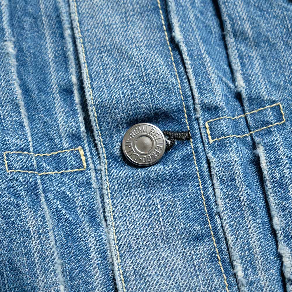 REMI RELIEF - 12oz DENIM 1st JACKET - USED BLUE - RN30389036