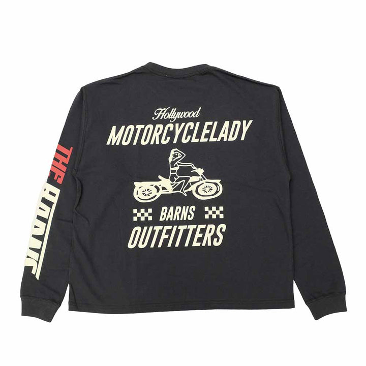 BARNS - BOXY L/S PRINT T-SHIRT - MOTORCYCLELADY - BR-25403