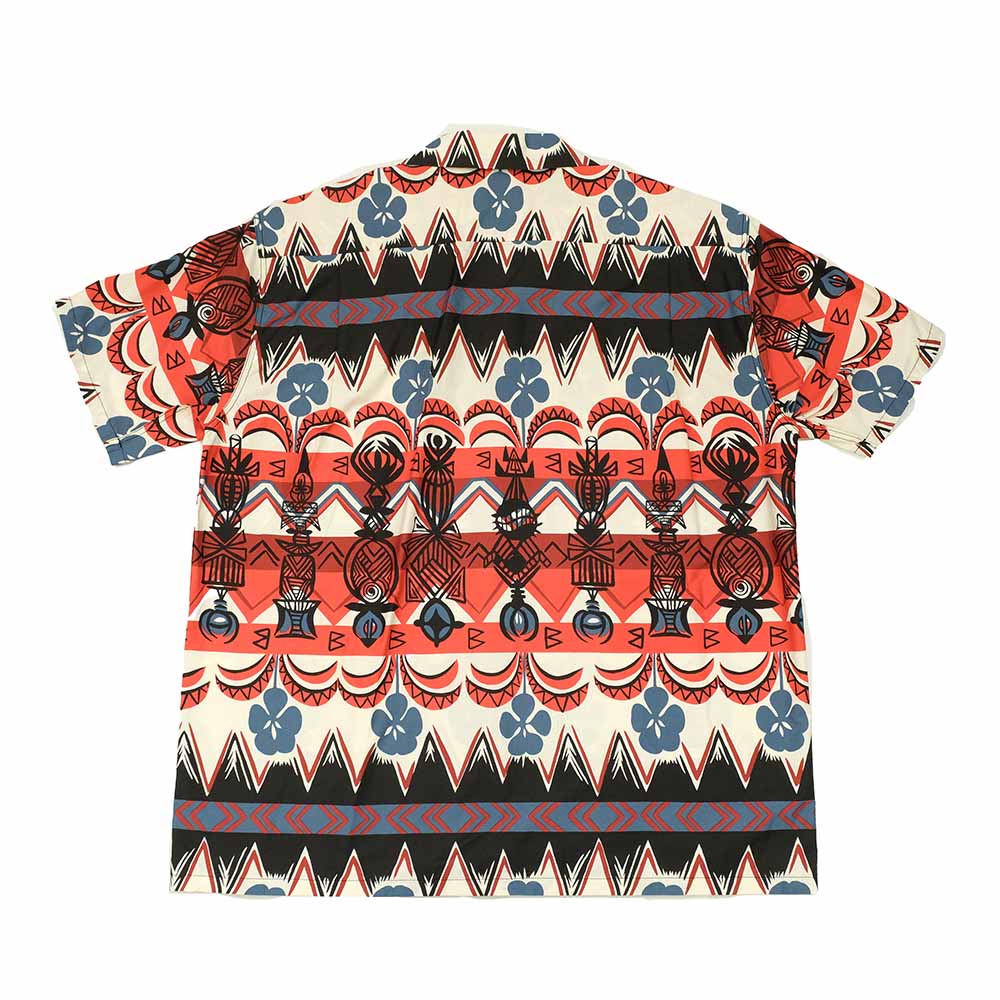 SUN SURF - COTTON BROAD OPEN SHIRT - TROPICAL WOODCUT - SS39504