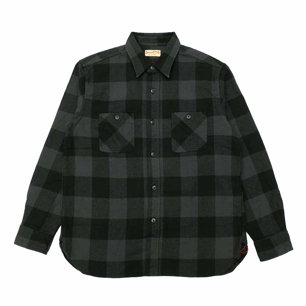 SUGAR CANE - TWILL PLAID WORK SHIRT - SC29557