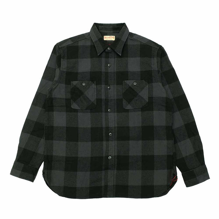 SUGAR CANE - TWILL PLAID WORK SHIRT - SC29557