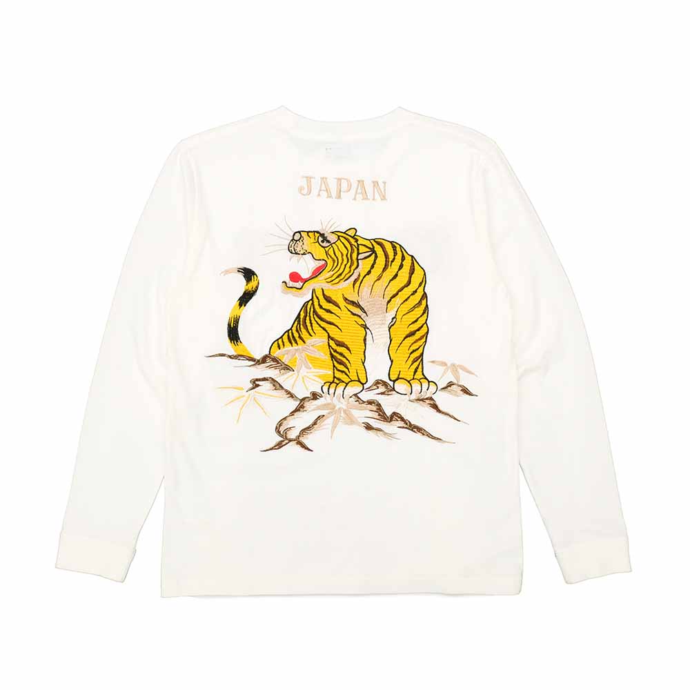 TAILOR TOYO - L/S SUKA T-SHIRT - EMBROIDERED - TIGER - TT69471