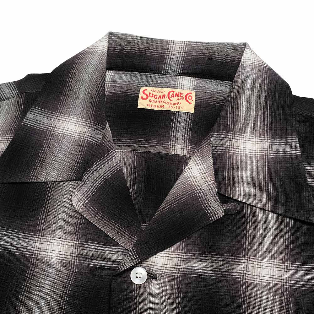 SUGAR CANE - RAYON OMBRE CHECK OPEN SHIRT - SC29120