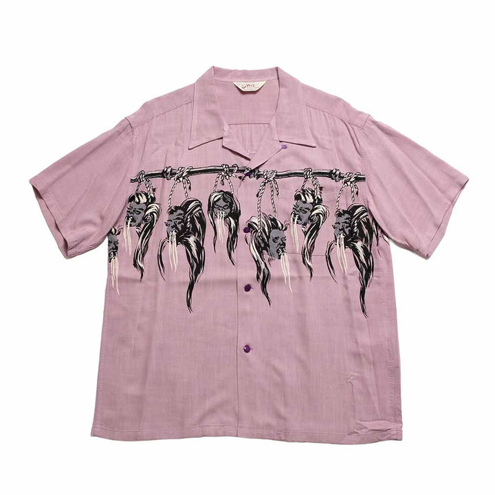 STAR OF HOLLYWOOD - HOPSACK RAYON OPEN SHIRT - SHRUNKEN HEAD - SH39705