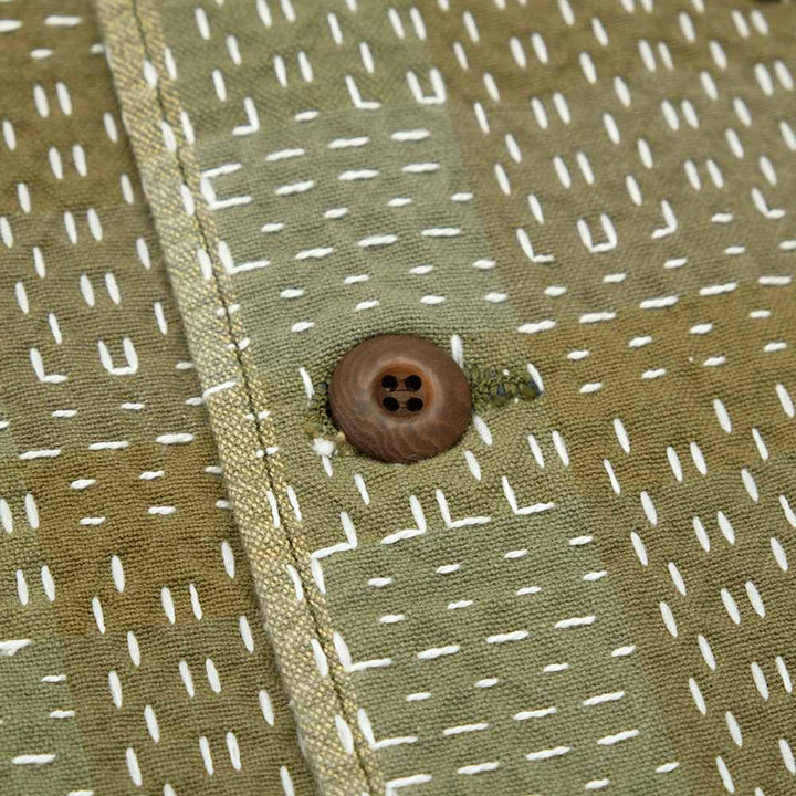 STUDIO D’ARTISAN - NORAGI ARMY SASHIKO - LONG SLEEVE SHIRT - 5718