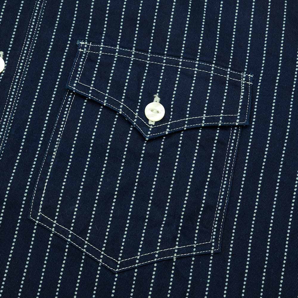 SUGAR CANE FICTION ROMANCE 8.5oz. WABASH STRIPE WORK SHIRT SC29164