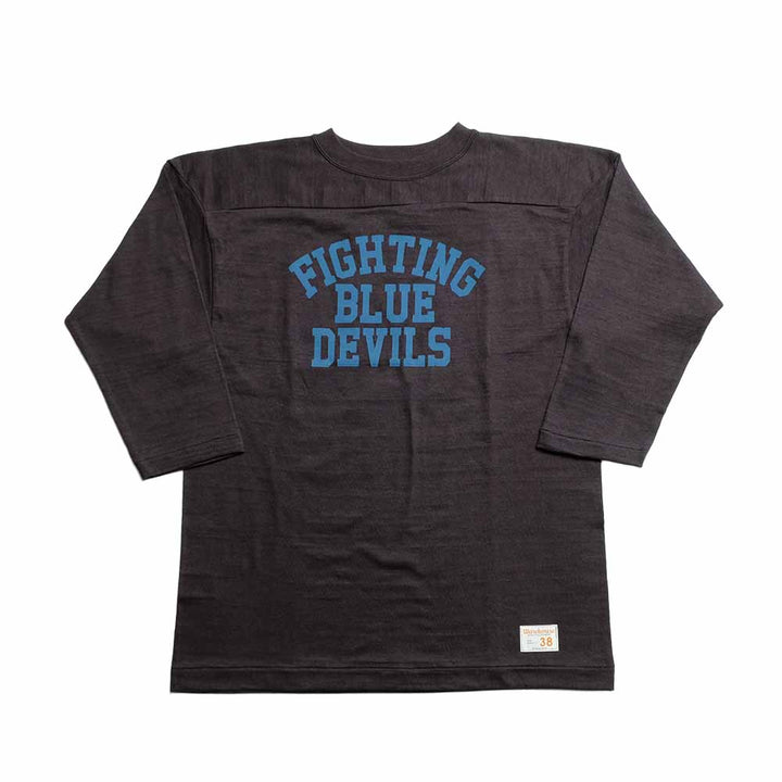 WAREHOUSE - 7/10 SLEEVE FOOTBALL T-SHIRT - BLUE DEVILS - 4063BLU-26