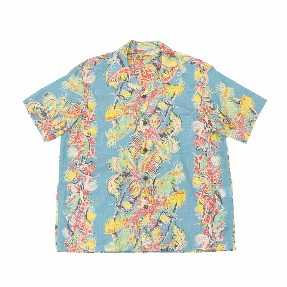 SUN SURF - COTTON LINEN SLUBYARN OPEN SHIRT - COCO PALMS - SS39503