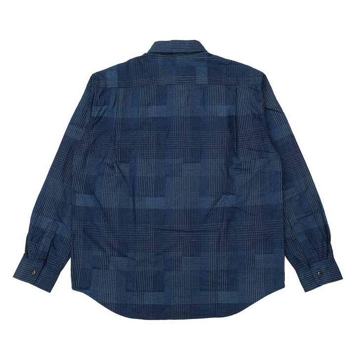SUGAR CANE - Add Human Labor - INDIGO PATCHWORK L/S WORK SHIRT - SC29588