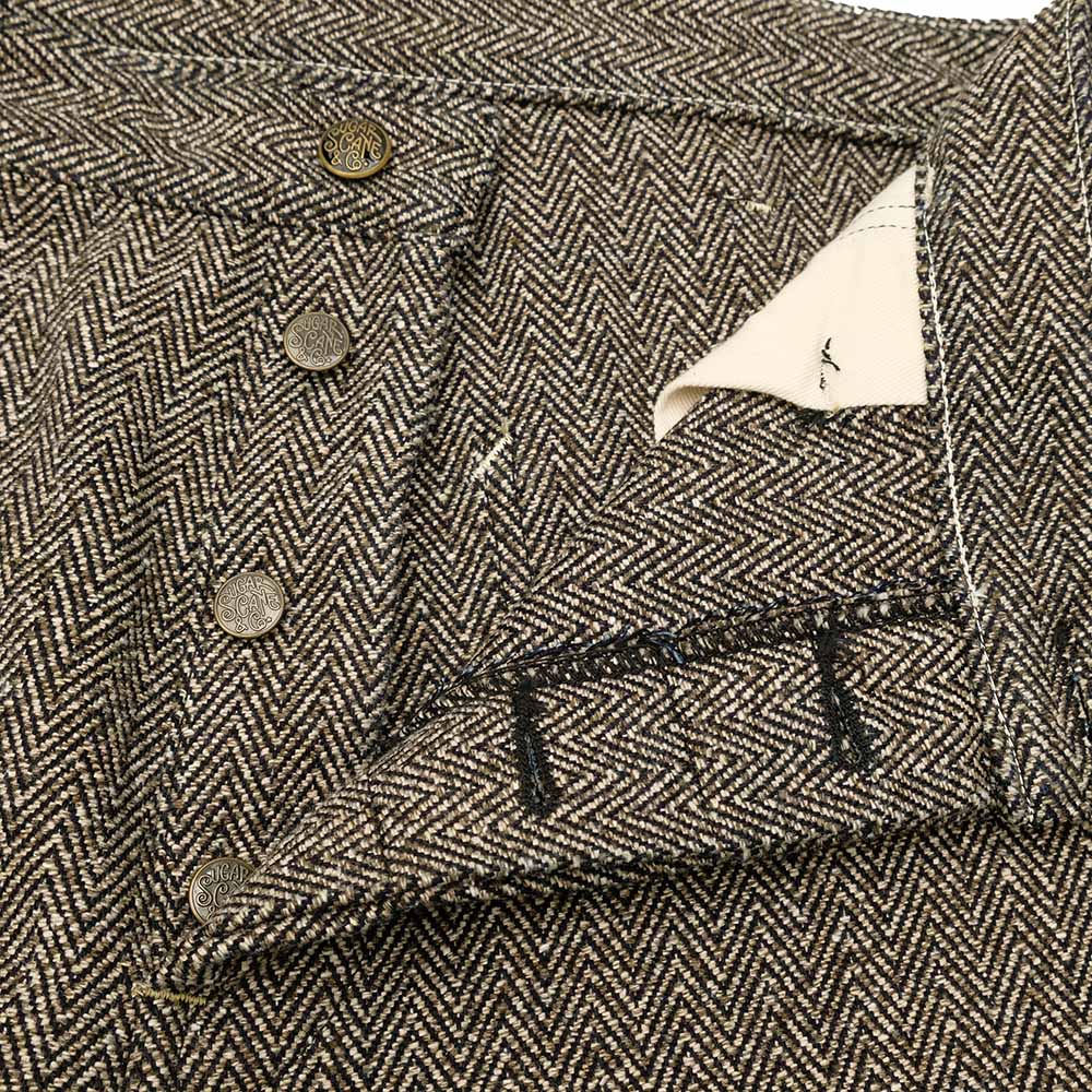 SUGAR CANE - FICTION ROMANCE - 16.7oz. INDIGO TWEED WORK PANTS - SC42609