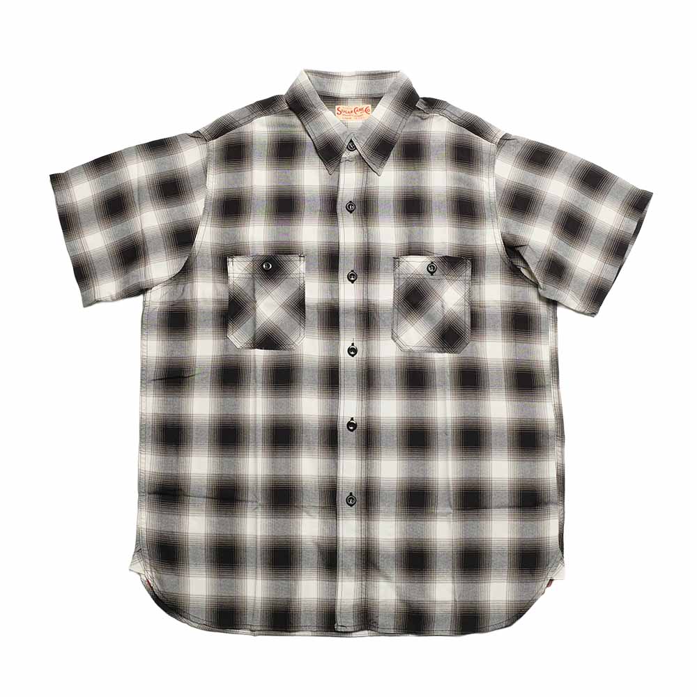 SUGAR CANE - RAYON OMBRE CHECK S/S WORK SHIRT - SC39728