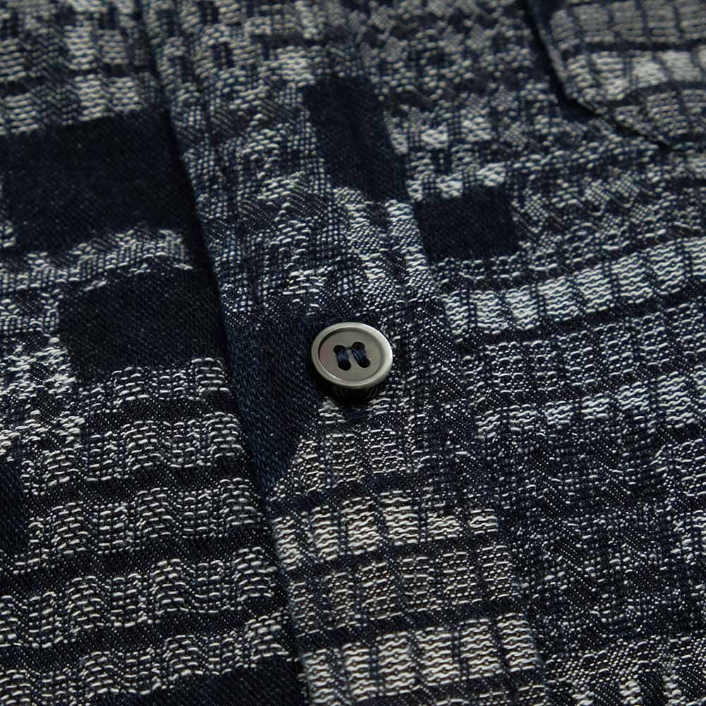 MOMOTARO JEANS - INDIGO JACQUARD L/S SHIRTS - MXLS1015