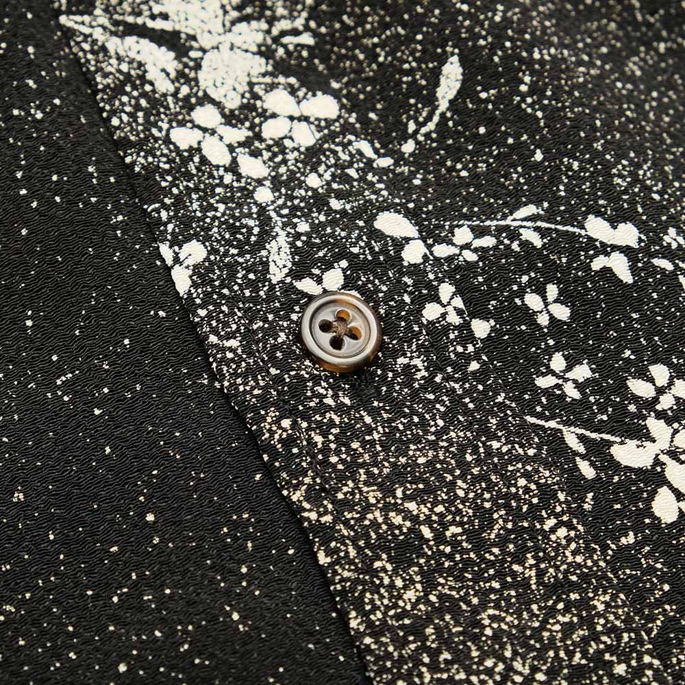 衣櫻 - 二越ちりめん素材 -  半袖レギュラーシャツ - 流花 - SA1608