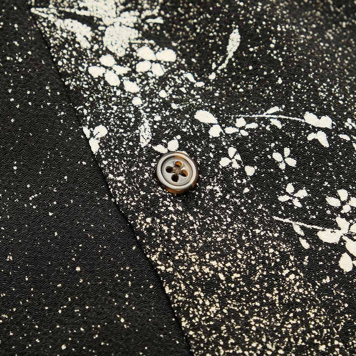 衣櫻 - 二越ちりめん素材 -  半袖レギュラーシャツ - 流花 - SA1608