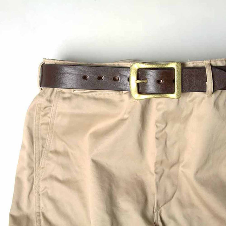 BARNS - TOCHIGI LEATHER BELT - Gold Color Buckle - LE-3055