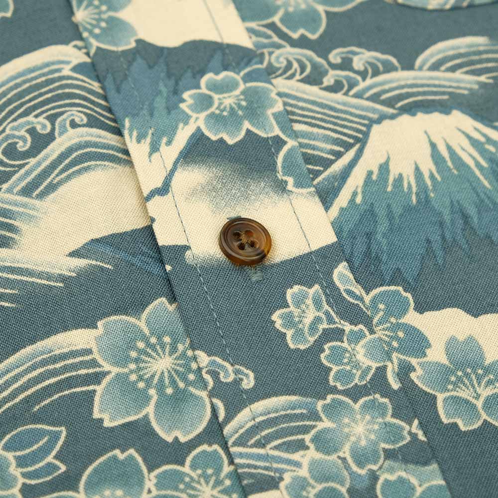 衣櫻 - シーチング素材 - 長袖レギュラーシャツ - 桜富士 - SA1664