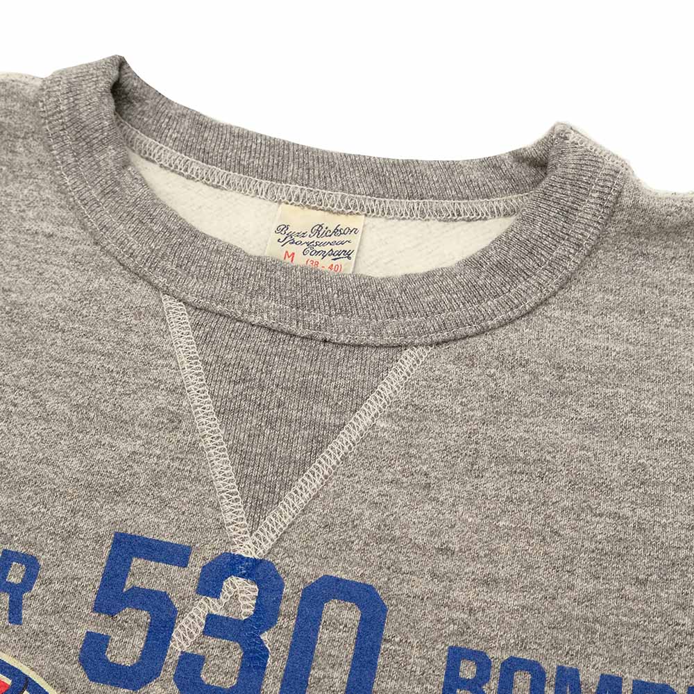 BUZZ RICKSON'S - SET-IN CREW SWEATSHIRT - 530th FTR-BOMB FLING TIGERS - BR69634