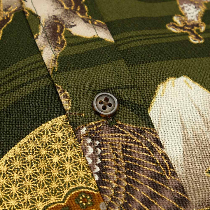 衣櫻 - シーチング素材 - 半袖レギュラーシャツ - 鷹 - SA1615