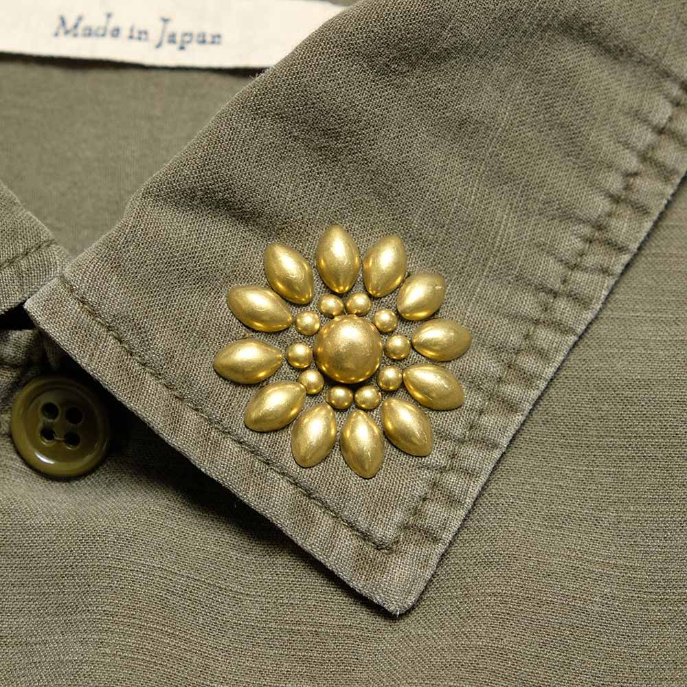 REMI RELIEF - WIDE MILITARY SHIRT - Big Flower Studs -  RN2043SDQ