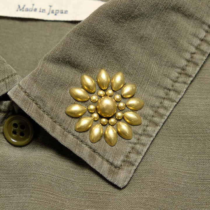 REMI RELIEF - WIDE MILITARY SHIRT - Big Flower Studs -  RN2043SDQ