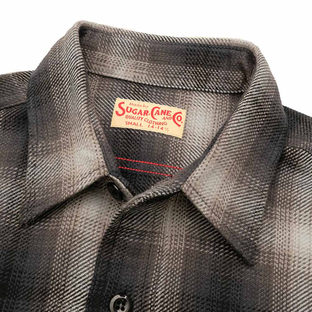 SUGAR CANE - TWILL CHECK WORK SHIRT - SC29561