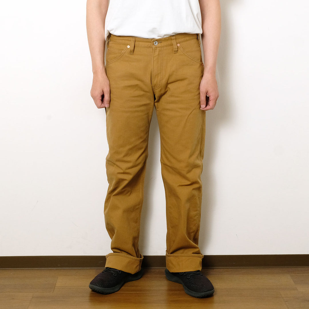 IRON HEART - Sulfur-dyed Herringbone Painter Pants - 831