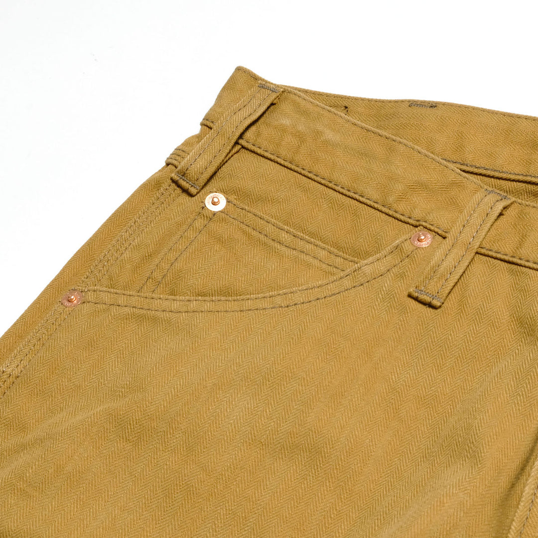 IRON HEART - Sulfur-dyed Herringbone Painter Pants - 831
