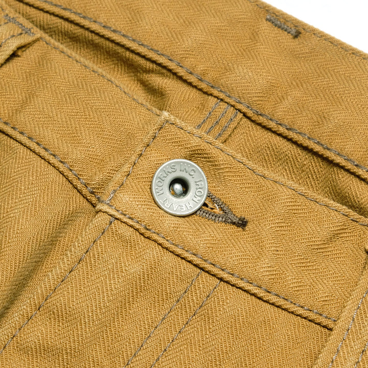 IRON HEART - Sulfur-dyed Herringbone Painter Pants - 831