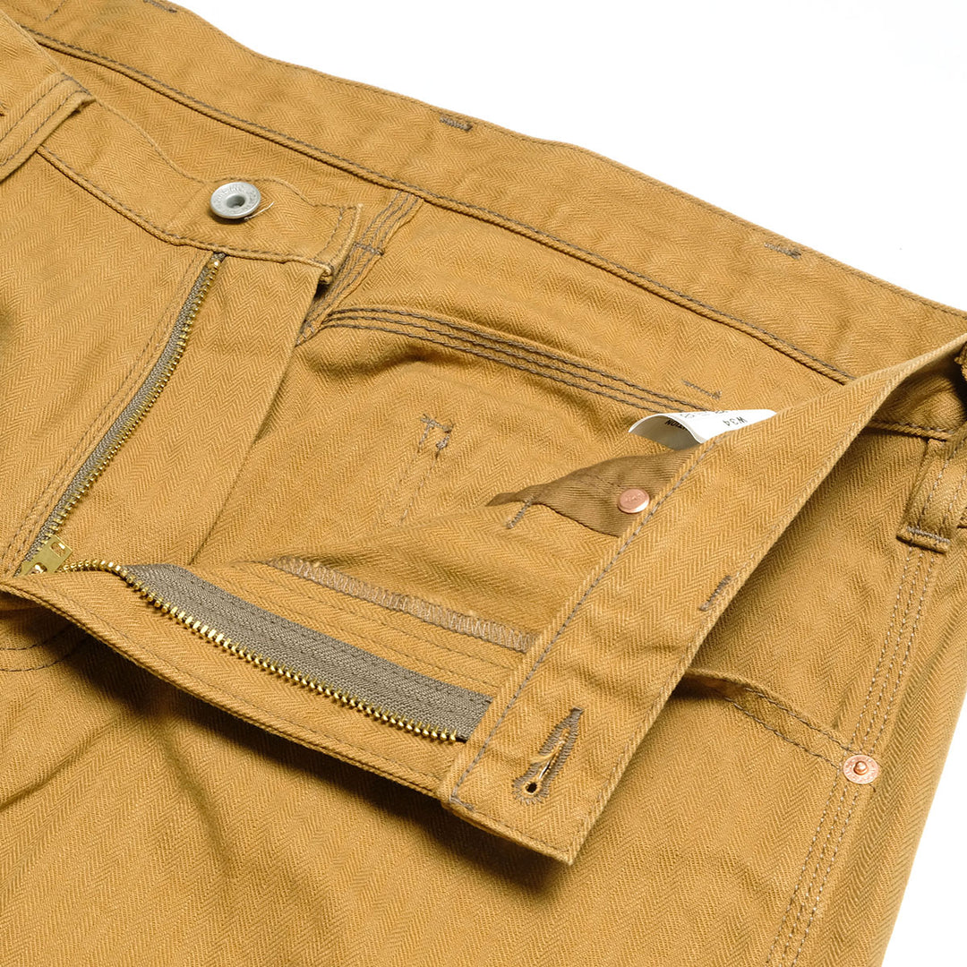 IRON HEART - Sulfur-dyed Herringbone Painter Pants - 831