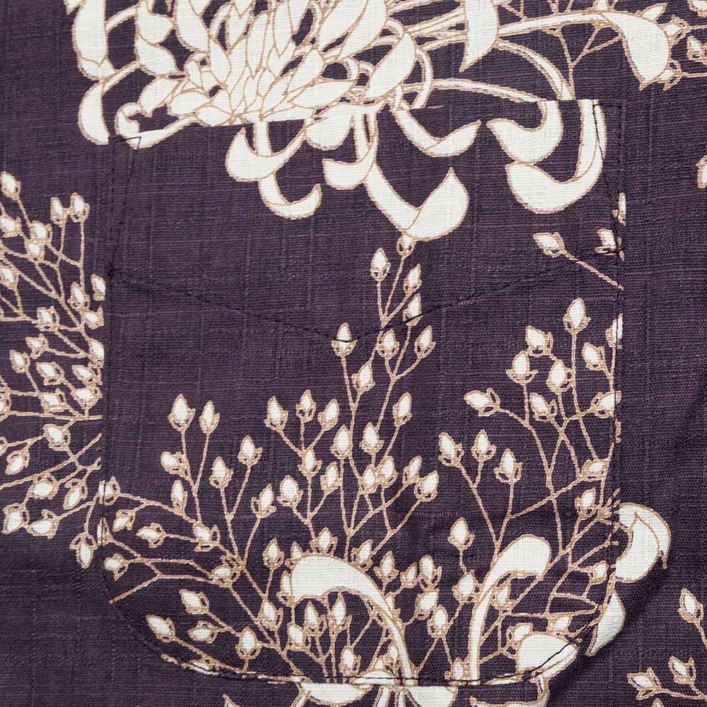 Koromozakura - Southern Cloth - Short-Sleeve Regular Shirt - Chrysanthemum - SA1686